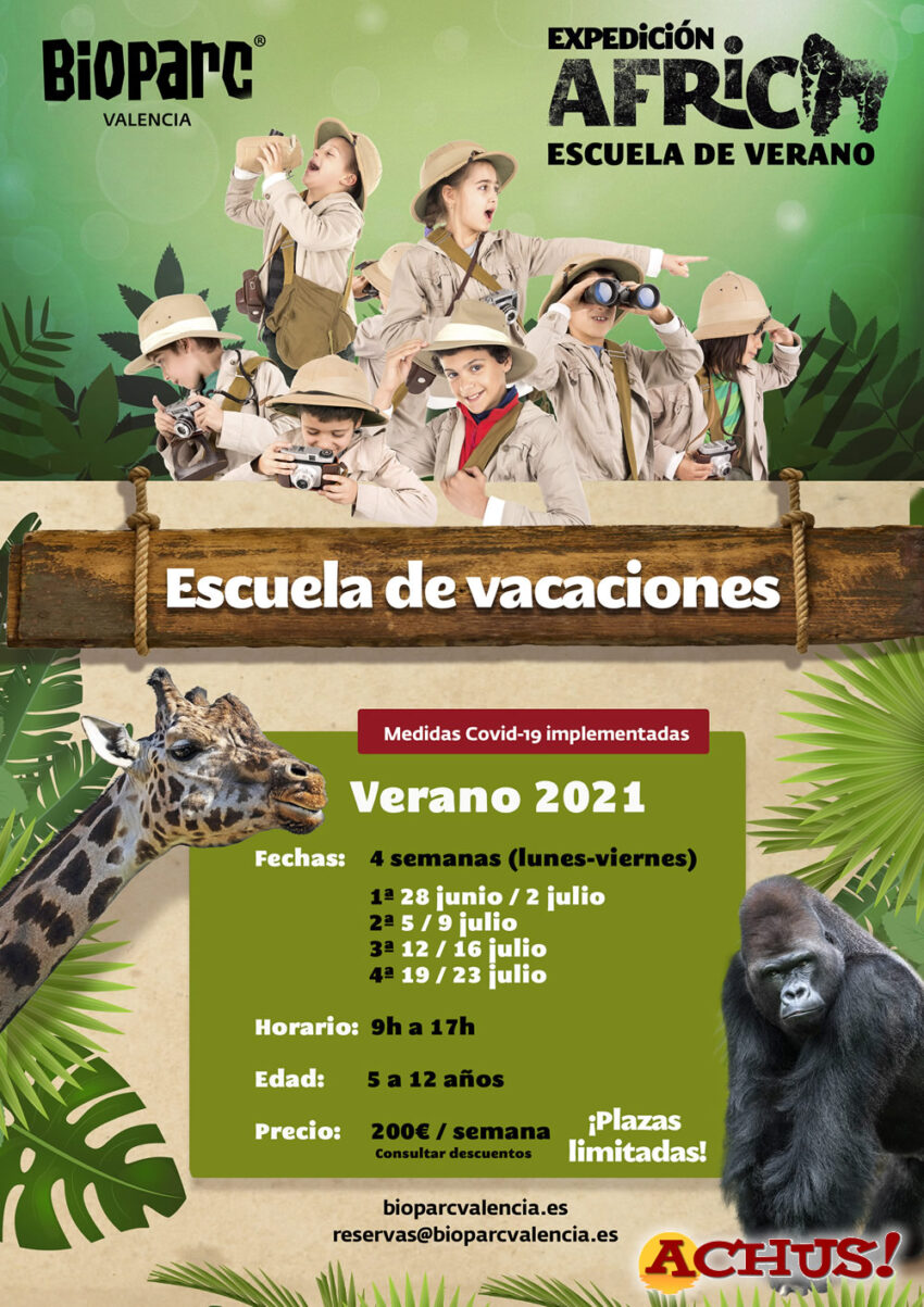 Vuelve la escuela de vacaciones “Expedición África” de Bioparc Valencia con su edición de verano